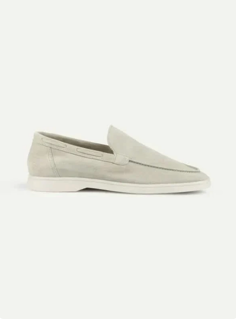Mocassino in camoscio beige chiaro